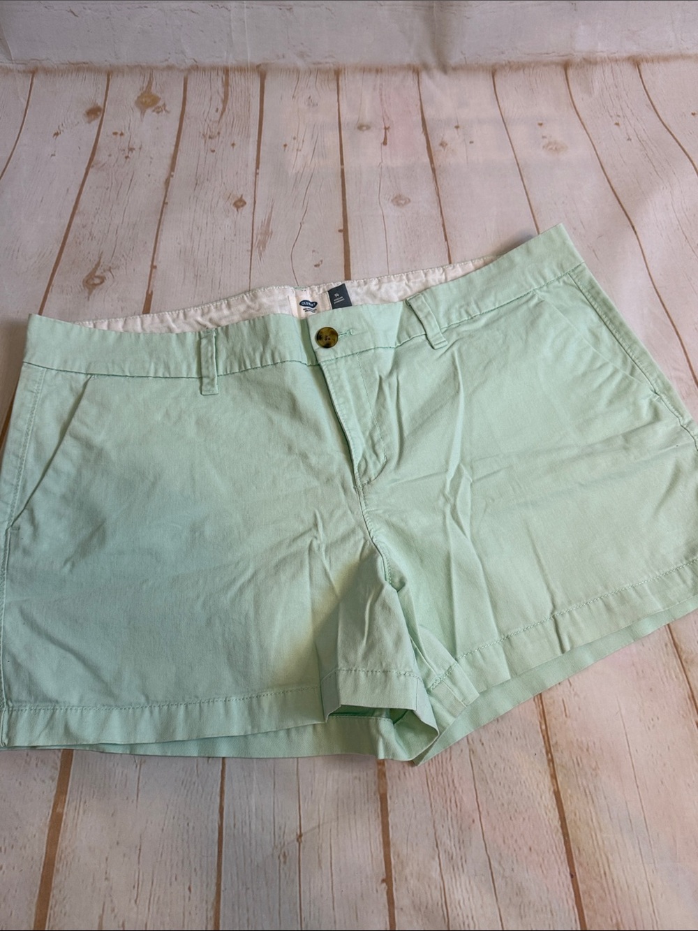 Old Navy Classic Women's Mint Green Cotton Chino 4" Shorts 14